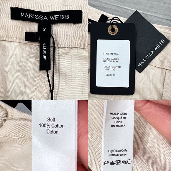 Marissa Webb Adler Canvas High-Rise Balloon Barrel Leg Ankle Pant in Chiffon - Picture 4 of 16